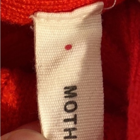 Anthropologie Moth size red oversized ribbed turtleneck sweater GUC - Picture 4 of 5